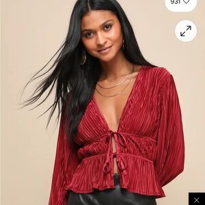 Lulu's Red Long Sleeve Top
